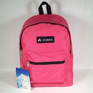 Everest Basic Backpack‎ Bag 15" Hot Pink School Classic Logo Unisex Brand New